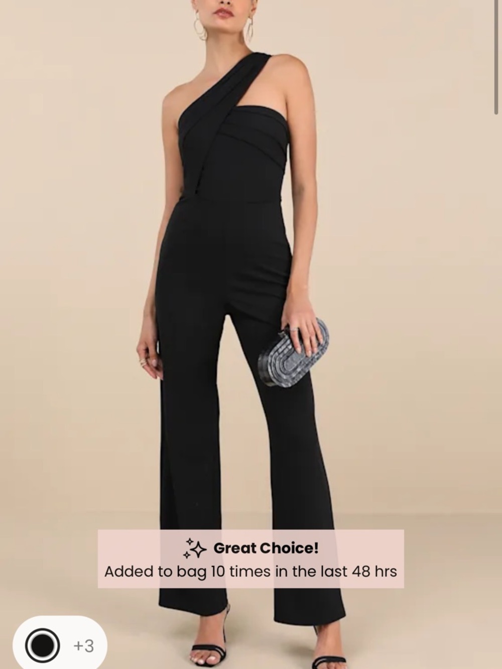 NWT lulus Devoted to Fun Black One-Shoulder Sleeveless Jumpsuit